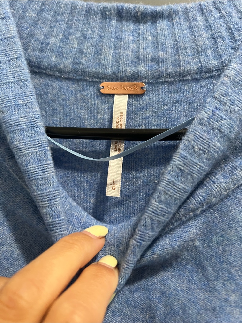Free People Women’s Crewneck Sweater in Dusty Blue - Large - Picture 3 of 4